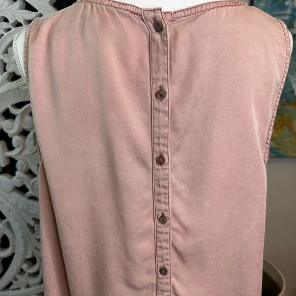 C&C California Sleeveless Button Up the Back Top Vintage Dusty Pink Size L - Picture 5 of 8